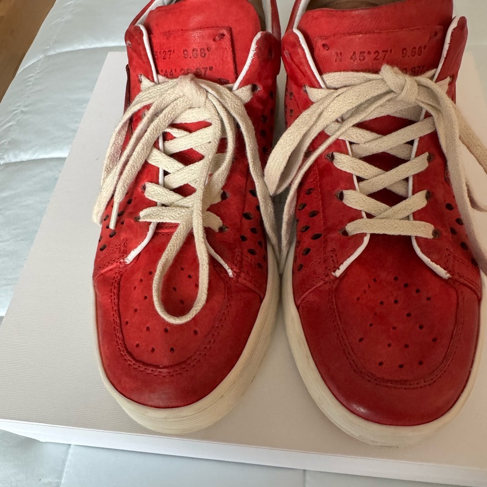 A.S.98 Red leather women’s sneakers